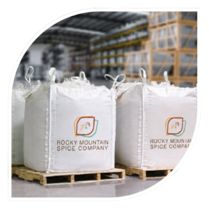 Rocky Mountain Spice Company image of food manufacturing packed up in bulk shipping